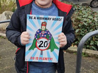Young Hatherleigh artist designs new '20 is plenty' signs for town