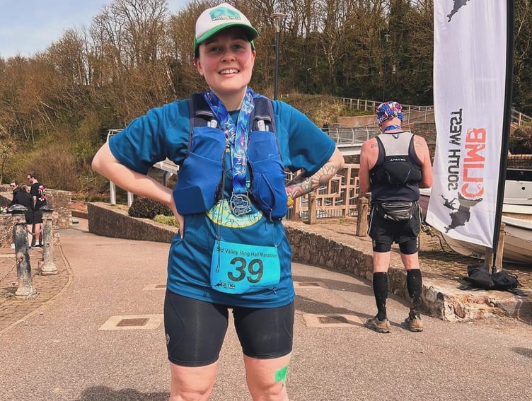 Lucy Gooding of Okehampton Running Club (ORC) completes the Sid Valley Ring Half Marathon