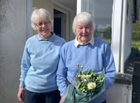 Birthday presentation to golf club veteran