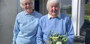 Birthday presentation to golf club veteran