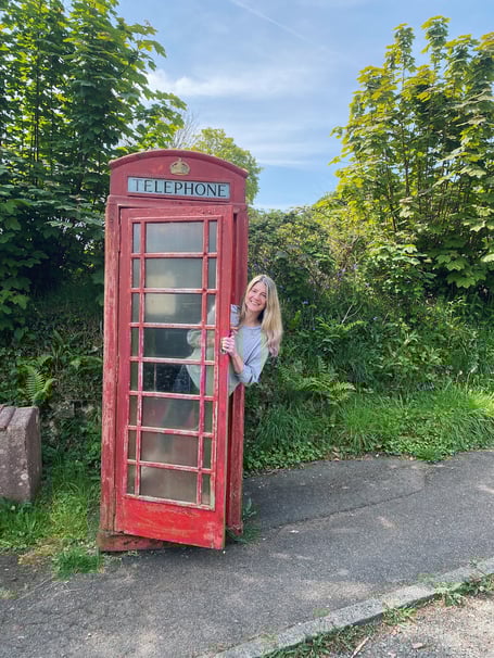 Bryonie Baxter in the Mary Tavy phone box