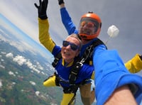 Okehampton skydiver raises £1,500 for cancer charity
