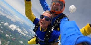 85-year-old braves free fall for charity skydive