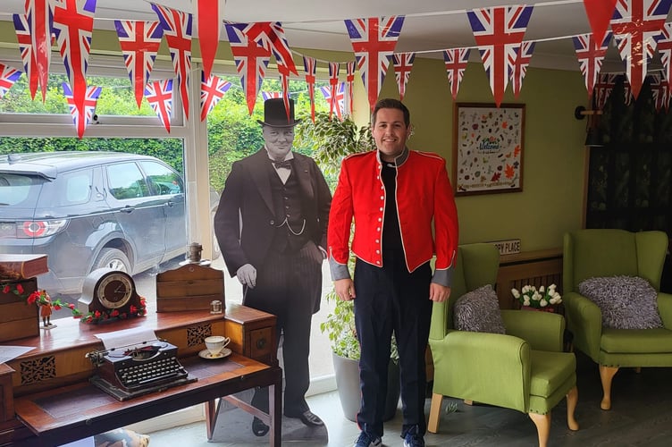 A life-size Winston Churchill cutout came to the party