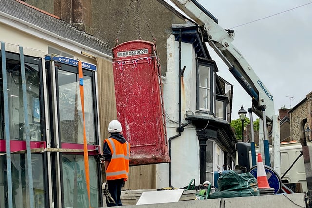 Red telephone box removed from town square