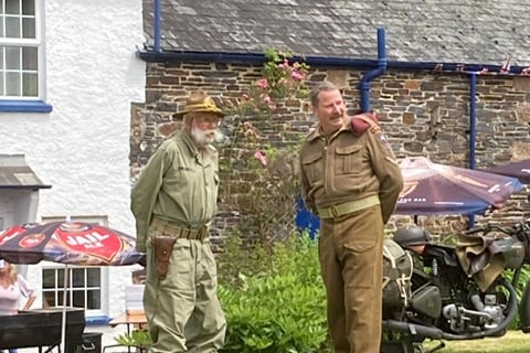 Lifton D-Day 80 period soldiers soak up the commemorative atmosphere.