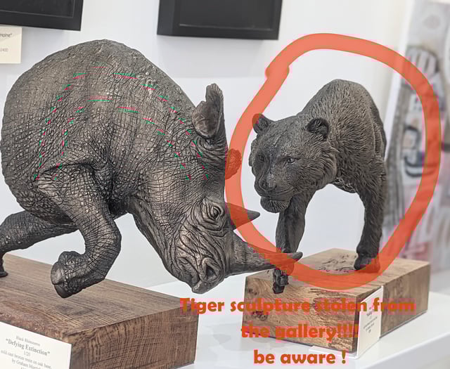 Appeal after valuable sculpture stolen from Crediton Gallery
