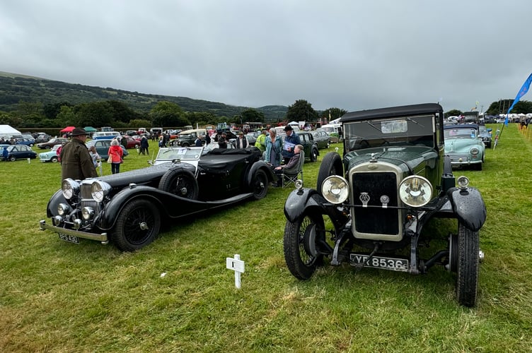 Vintage cars were on display.