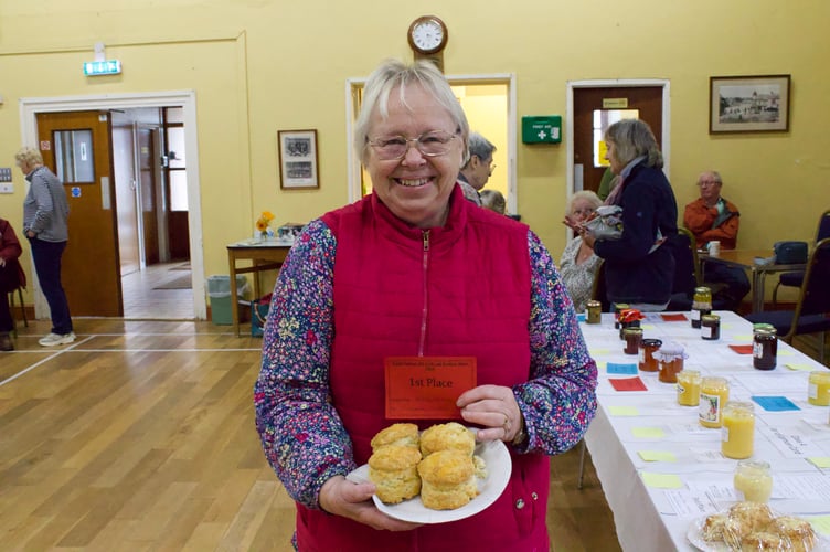 Hilary Edwards' cheese scones won her first prize