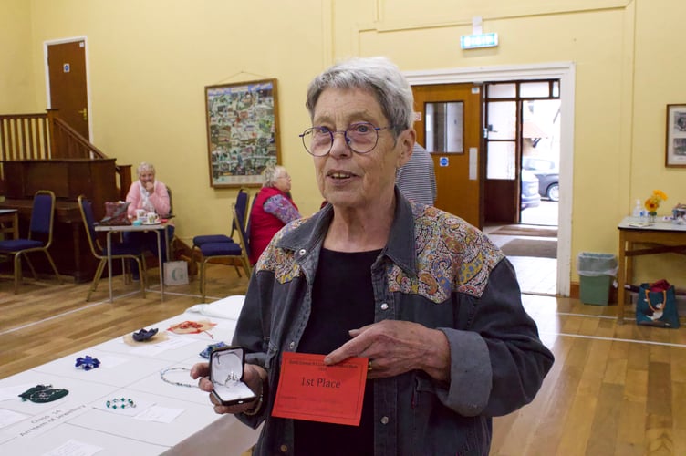Theresa Ratcliffe won first prize for her item of jewellery