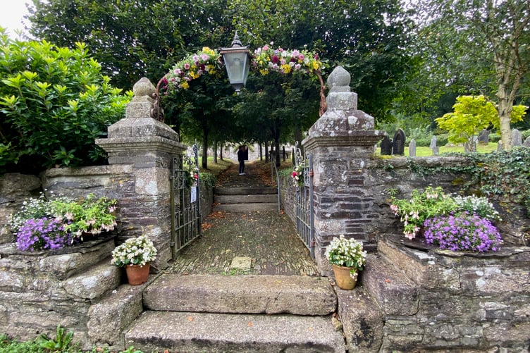 Lewtrenchard WI flower festival in tribute to the Rev Sabine Baring-Gould.  jpeg
