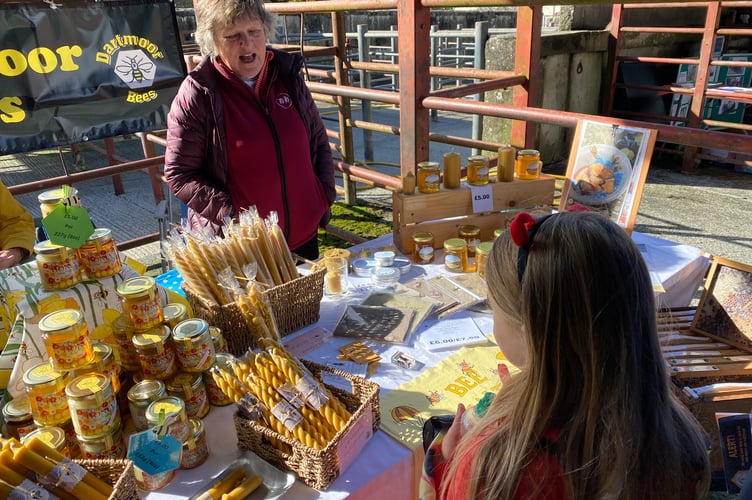 A honey stand at Tavistock Goose Fair's cattle market site.
