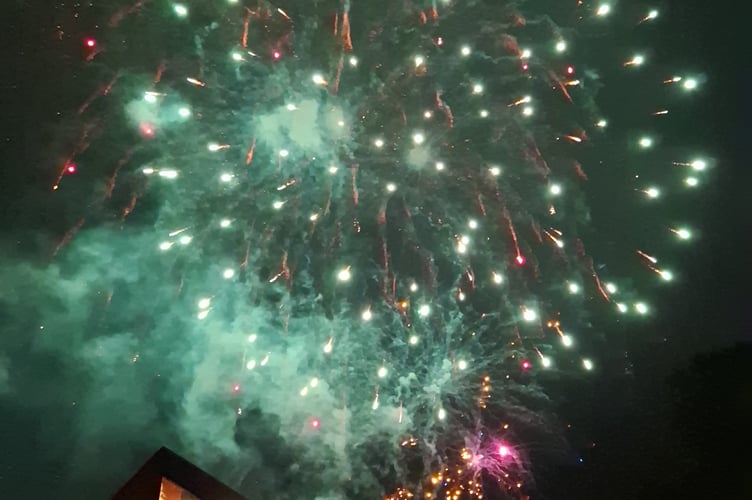 Fireworks light up the sky above the Pavilion in the Park
