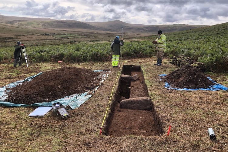 Volunteers surveying a trench near Irishman's Wall