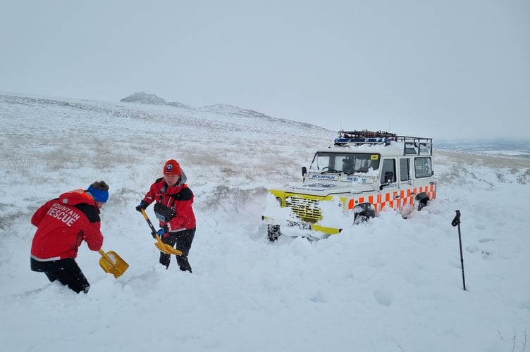 The track by West Mill Tor was impassable after blizzard conditions descended on the moors. (Picture: North Dartmoor Search and Rescue)