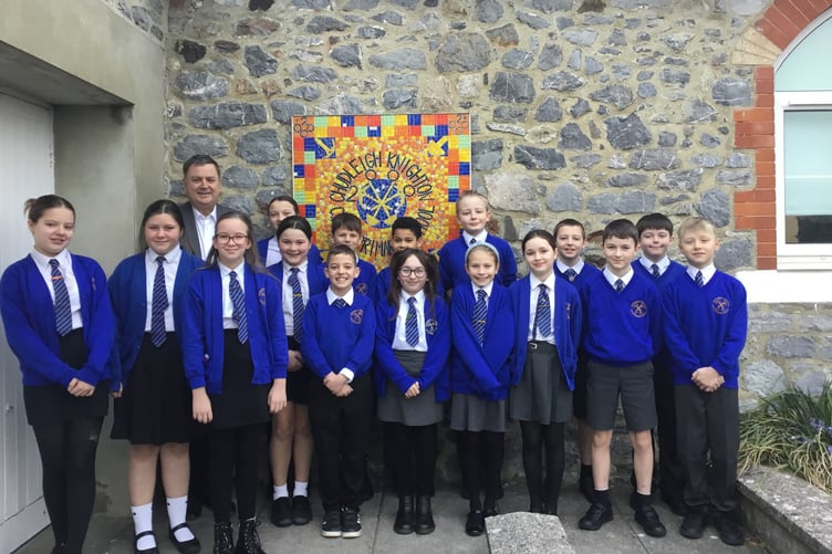 Mel Stride MP at Chudleigh Knighton Primary School earlier this year.