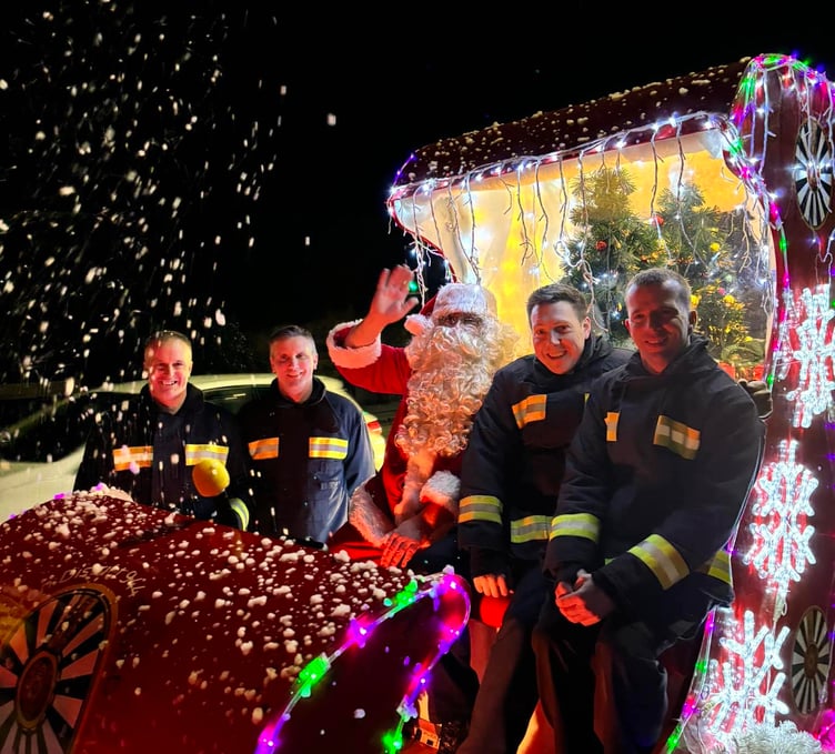 Okehampton Round Table members with Santa on their sleigh, which heads off around the town and nearby villages next week to share Christmas joy