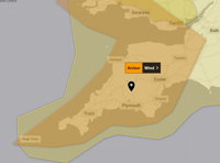 Amber weather warning for Saturday in West Devon