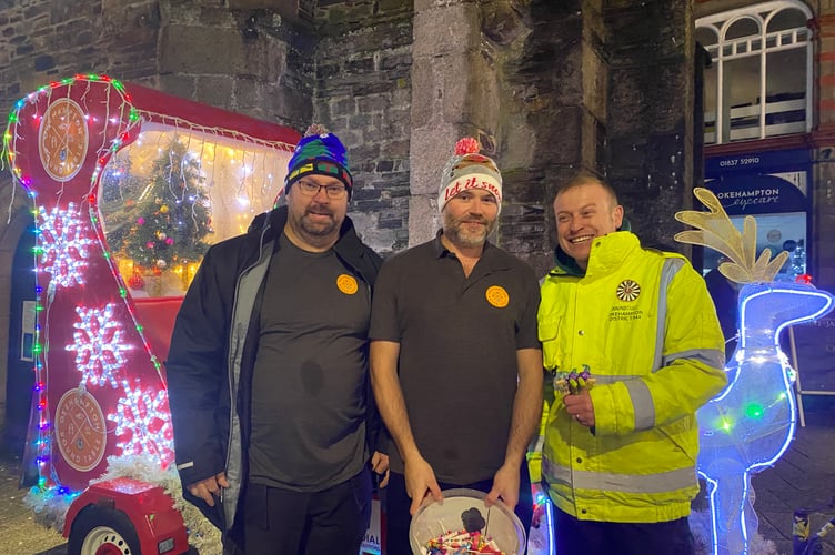 Members of Okehampton Round Table in front of their santa sleigh