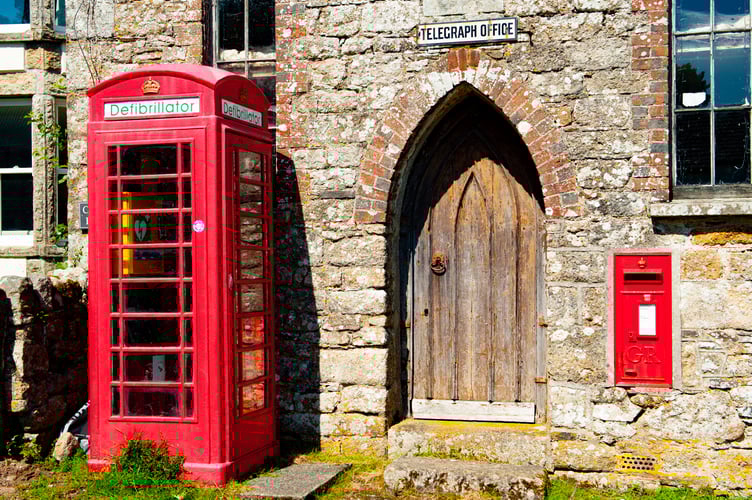 Belstone's phone box and post box at the former telegraph office. By Helen Jackson.