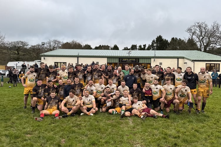 The players who took part in the memorial game of rugby at North Tawton