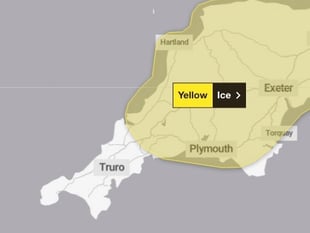 Met Office yellow warning for ice on untreated stretches 