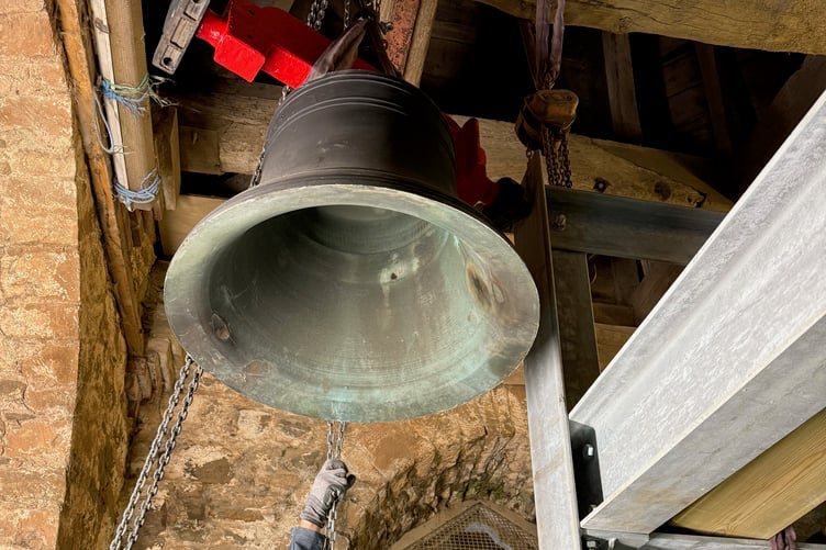 The old bells were removed and refurbished in Somerset, with a new steel frame installed before the bells were hoisted back in place. (Picture: Isabella Whitworth)