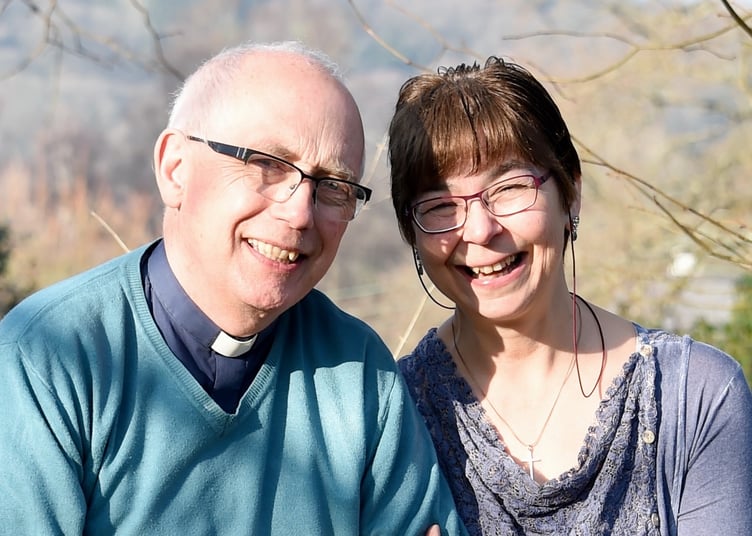 The Rev Stephen Cook and his wife Fiona, who is a nurse. The couple have been part of the Okehampton community for the past 22 years.