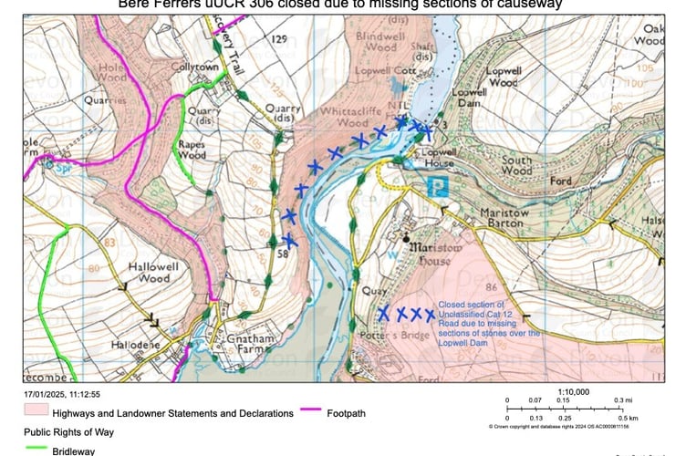 Lopwell Dam Causeway will be closed for 21 days