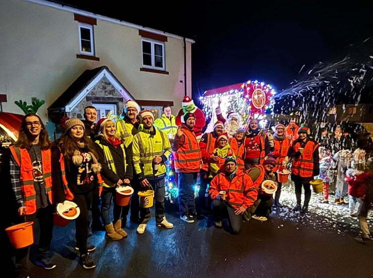Members of Okehampton Round Table during their Santa's Sleigh collection at Christmas