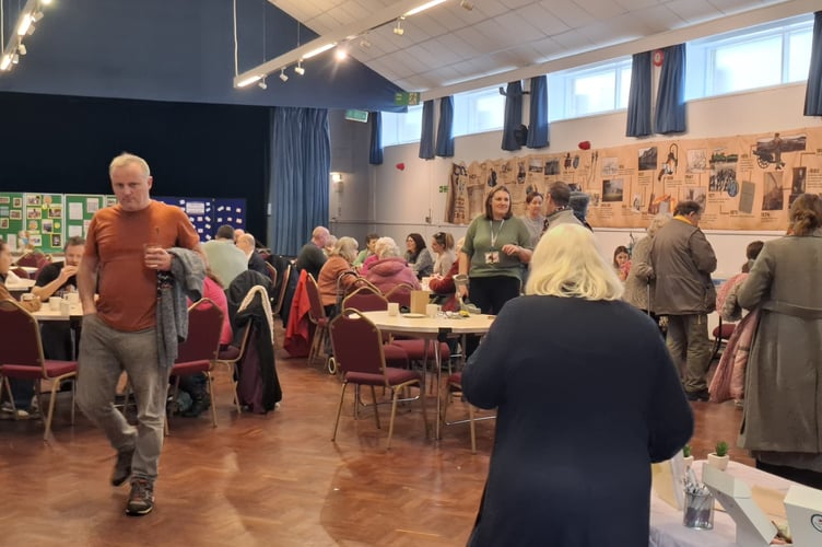 Great turnout for the community Big Breakfast event at the Charter Hall in Okehampton with its focus in February on mental health and well-being. (Picture: Community Links South West CIC)