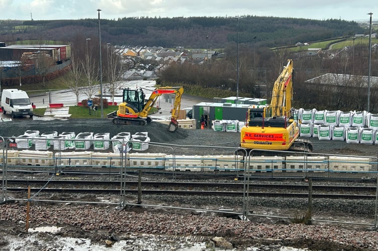 Work is starting on building the Okehampton Interchange station - the line will be closed from March 8-14 to allow for the resetting of the track to the right level for the platform.