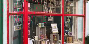 North Tawton WI display in post office window