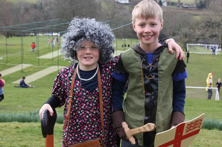 Mount Kelly College - granny and knight, on World Book Day.