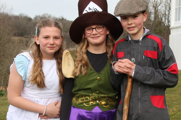 Mount Kelly College World Book Day Alice in Wonderland and Mad Hatter