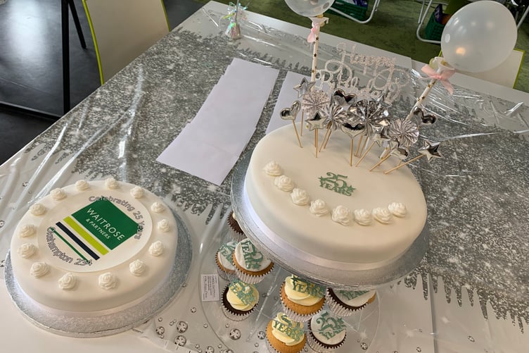 The 25th anniversary of the supermarket opening its doors was celebrated with cake in-store for customers and for the Waitrose partners. (Picture: Sarah Martin)