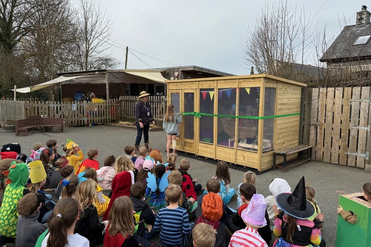 Bridestowe School unveils its new reading shed.