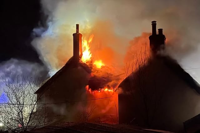 Fire crews battle major village blaze