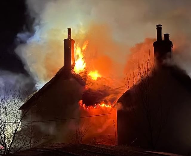 Fire crews battle major village blaze