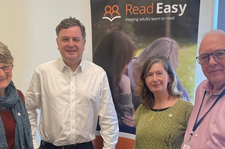 From left to right: Frances Girling, Coordinator, Mel Stride MP, Adrienne Bonwick Team Leader, and Richard Clear, Networker.