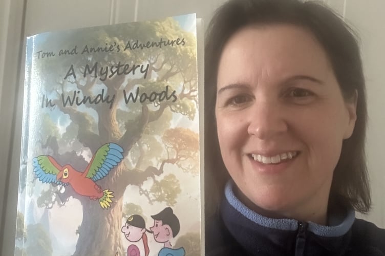 Joanna Morgan with her new book 'A Mystery in Windy Woods'.