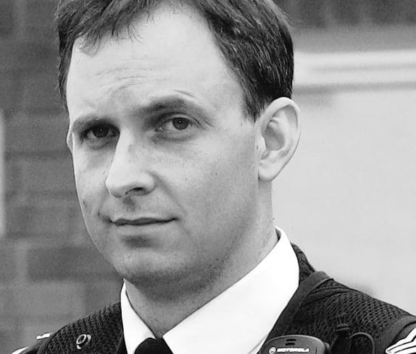 Toby Davies as a sergeant in his early career with Devon & Cornwall Police.
