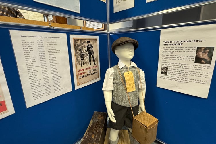 The museum exhibition has a lot of information about the evacuees billeted to Crediton. AQ 8359