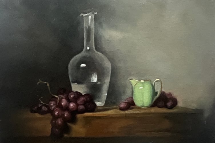 Still life with grapes by Jeannine Jourdan