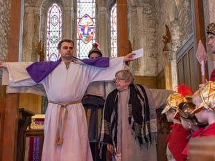 Good Friday story moves inside due to biblical deluge