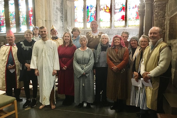 Easter marked in St Eustachius' Church, Tavistock, with an enactment of the stations of the cross.