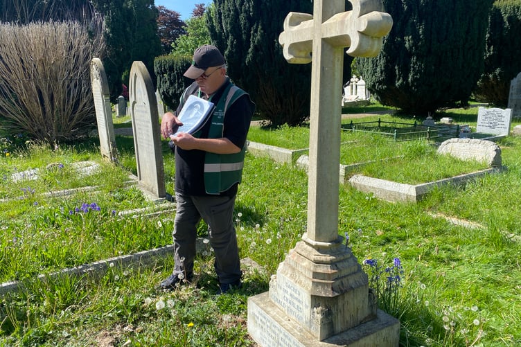 Charles Taylor, Royal Navy captain killed at sea by German raider ships attacking UK. he is buried in Tavistock Cemetery. His photo is displayed by Gary Wheeler, Commonwealth War Graves Commission guide.