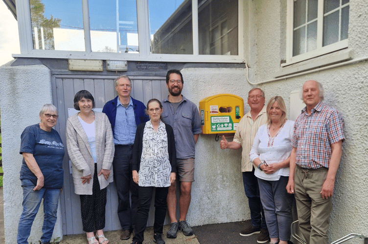 The lifesaving defibrillator thats been installed at the Belstone village hall.