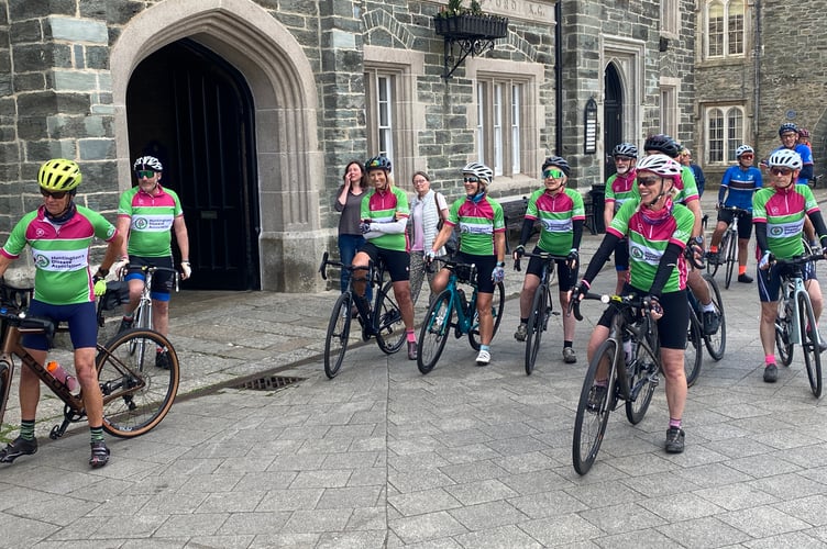 Tavistock Wheelers cycle club set off for London in support of a friend.