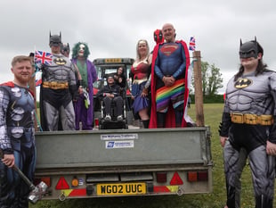 Superheroes create village fun 